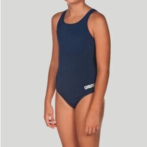 NWT $68 ARENA Maxlife Madison Swim Suit – Navy / Silver – Youth 28